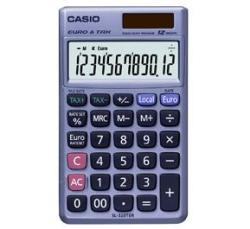 Casio TASCABILI GRANDE DISPLAY A 12 CIFRE CUSTODIA A PORTAFOGLIO ALIMENTAZIONE DOPPIA CALCOLO PERCENTUALE CAMBIO VALUTA STRUTTURA IN METALLO