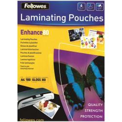 Fellowes Accessori per plastificatrici CF25ENHANCE80 POUCHES LUCIDE A4