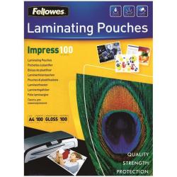 Fellowes Accessori per plastificatrici Impress100 pouches lucide A4 cf. 100  100 micron