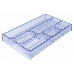 Arda Portaoggetti da tavolo TRAY PORTAOGGETTI –  – AZZURRO TRASPARENTE 257X156X34 MM  FORMATO COMPATTO E DI POCO INGOMBRO (CONF. 10)