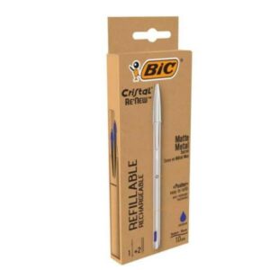 Bic Penne a Sfera CRISTAL RE NEW 1MM BLU 1+2REFILL