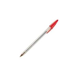 Bic Penne a Sfera Penna a sfera Cristal rossa  punta Fine -Bic- fusto esagnale trasparente per il controllo dell inchiostro (conf. 50 pz)