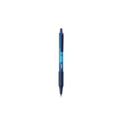 Bic Penne a Sfera Penna a sfera a scatto Soft Feel clic blu punta media 1 mm -Bic- fusto traslucido gommoso del colore dell inchiostro (conf.12)