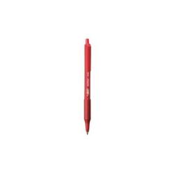 Bic Penne a Sfera Penna a sfera a scatto Soft Feel clic rossa punta media 1 mm -Bic- fusto traslucido gommoso del colore dell inchiostro (conf.12)