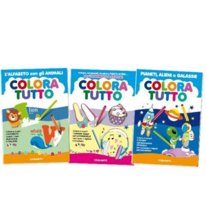 Blasetti Kit Creativi COLORA TUTTO LINEA 5 FORMATO A4 24 PAGINE 120 GR CONFEZIONE DA 6      SOGGETTI ASSORTITA (L ALFABETO CON GLI ANIMALI/UN MONDO DA FAVOLA….)