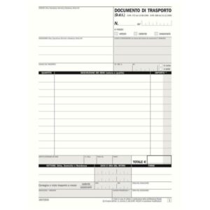 Data Ufficio Trasporti CF50 DOCUMENTO DI TRASPORTO-BLOCCO DI 33/33/33 COPIE AUTORICALCANTI   21.5 X 14.8 CM