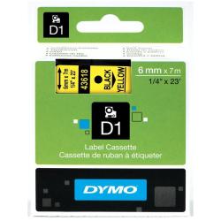 Dymo NASTRI PER ETICHETTATORI NASTRO  D1 6MMX7M NERO/GIALLO