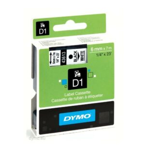 Dymo NASTRI PER ETICHETTATORI NASTRO  D1 6MMX7M NERO/BIANCO