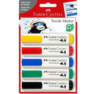 Faber Castell Marcatori CF5 MARKER TEXTILE COLORI STANDARD ASSORTITI – BLISTER