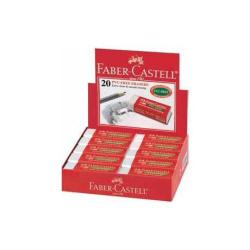 Faber Castell Gomme Espositore 20 gomme7095-20 in vinile PVC FREE per matita bianca con fascetta