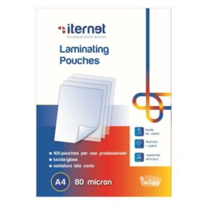 Iternet Accessori per plastificatrici POUCHES A4 – 100FF 80 MICRON