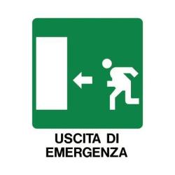 Markin Segnaletica CARTELLO USCITA DI EMERGENZA A SINISTRA -SOGARO- 250X310