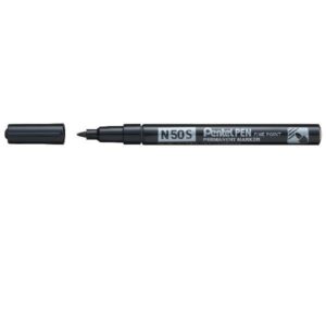 Pentel Marcatori Marcatore permanente nero – punta slim e fusto in metallo. Punta 3,18 mm