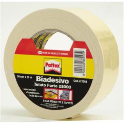 Pattex Nastri biadesivi NASTRO BIADESIVO TELATO FORTE 25000 F.TO 50mmx25m SUPPORTO            IN GARZA DI COTONE E ADESIVO ACCOPPIATO A CARTA BISILICONATA