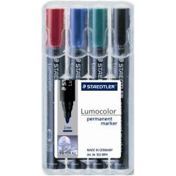 Staedtler Marcatori Marcatori Lumocolor Permanent 4 colori assortiti  punta tonda c.a. 2 mm dry safe inchistro subito asciutto