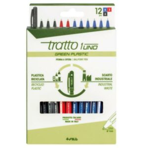 Tratto Penne a Sfera CF12 TRATTO1 GREEN PLAST 3 COL.ASS.