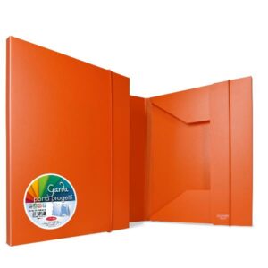 Plastibor Cartelle e Cartelline cartella 3 lembi in ppl opaco arancio – elastico tondo in tinta – dorso 0-3 cm