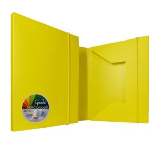 Plastibor Cartelle e Cartelline cartella 3 lembi in ppl opaco giallo – elastico tondo in tinta – dorso 10 mm