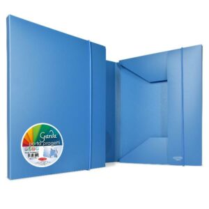 Plastibor Cartelle e Cartelline cartella 3 lembi in ppl opaco azzurro scuro – elastico tondo in tinta – dorso 10 mm