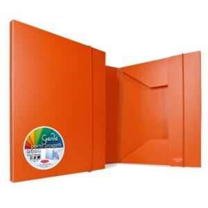 Plastibor Cartelle e Cartelline cartella 3 lembi in ppl opaco arancio – elastico tondo in tinta – dorso 20 mm