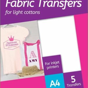 Avery Portanomi e portabadge T-SHIRT TRANSFER FOGLI A4 TERMOTRASFERIBILI PER COTONE BIANCO –       STAMPANTI INKJET – 210X297 – 5 FF