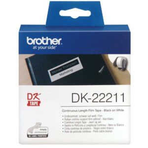 Brother NASTRI PER ETICHETTATORI NASTRO ADES IN PELLICOLA NERO/BIANCO 29MM 15.24 METRI LUNGHEZZA