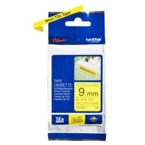 Brother NASTRI PER ETICHETTATORI NASTRO LAMINATO CON ADESIVO RESISTENTE 9MM 8 METRI NERO SU GIALLO