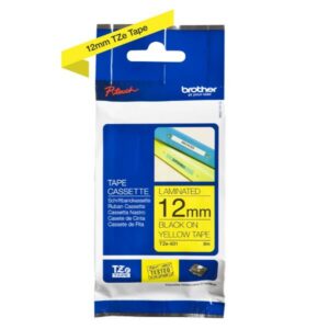 Brother NASTRI PER ETICHETTATORI NASTRO LAMINATO H12MM 4 M LUNGHEZZA  –  NERO SU GIALLO