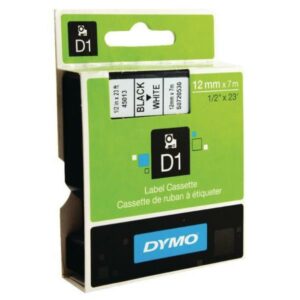 Dymo NASTRI PER ETICHETTATORI NASTRI DYMO D1 12 MM X 7 M   NERO/BIANCO  IN CONFEZIONE SPECIALE DA 10PEZZI