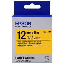 Epson NASTRI PER ETICHETTATORI NASTRO LK4YBP PASTEL NER/GIALL12X9