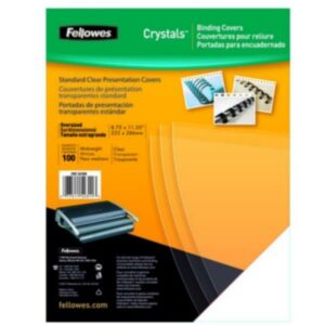 Fellowes Copertine per rilegatura Copertine Clear in PVC 200my cf. 100 Formato A4 trasparente