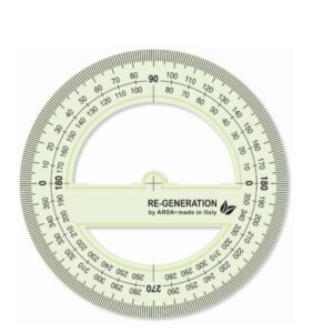 Arda Goniometri Goniometro 360°  in plastica  ECO SOSTENIBILE  derivante dal riciclo di rifiuti domestici   busta carta riciclata.