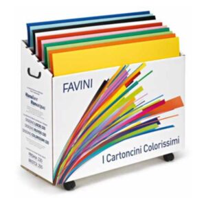 Cartotecnica Favini Cartoncini colorati ESPOSITORE CON RUOTE + CC BRISTOL TOT 500 FF   – 100X70