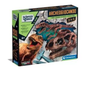 Clementoni Giochi scientifici Archeogiocando – Dig Kit T-Rex 2in1