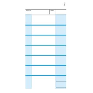 Data Ufficio Alberghi e ristoranti CF100 COMANDE A 7 TAGLIANDI  SNAP OUT A 2 COPIE AUTORICALCANTI        23X10.5 CM