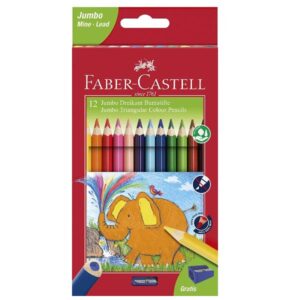 Faber Castell Pastelli CF12 JUMBO PASTELLI COLORI ASSORTITI + TEMPERINO