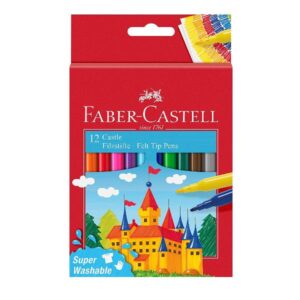 Faber Castell Pennarelli Astuccio in cartone con 12 pennarelli Castello superlavabili  punta fine