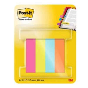 Post-it Cartoncini colorati Segnapagina in carta Post-it   12 7 mm x 44 4 mm  5 blister da 50 Fogli  Poptimistic  colori rosa power  verde acido  acqua  arancio acceso