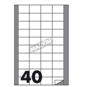 Markin Etichette Indirizzi / Pacchi CF4000 ETICHETTE  40FG. X 100  48X30MM A4