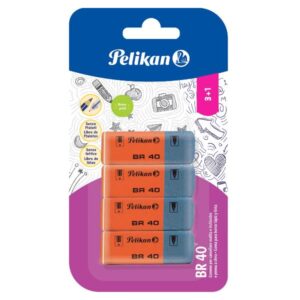 Pelikan Gomme CF3 1 Gomma BR 40  in cauciù blu/rossa adatta per cancellare il tratto della matita e d inchiostro  pastelli colorati e penne a sfera