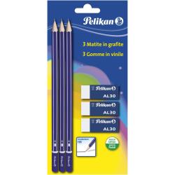 Pelikan Matite scuola Blister 3Matite legno HB   3Gomme AL30