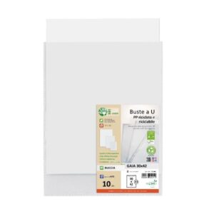 Sei rota Buste in Plastica CF10 BUSTE GAIA PP BUCCIA RICICLATO E RICICLABILE 300×420 (A3) APERTE SU LATO SUPERIORE