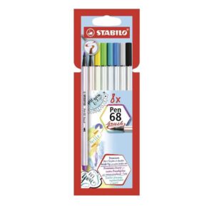 Stabilo Pennarelli STABILO Pen 68 brush astuccio in cartone da 8 colori ass.