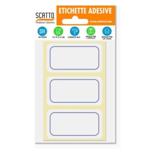 Scatto Etichette Indirizzi / Pacchi CF10 FOGLI DA ETICHETTE  ADESIVE CORNICE BLU