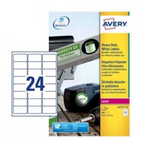 Avery Etichette Altri Formati Etichette in poliestere bianco – stampanti Laser – 63,5×33,9 – 20 ff