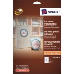 Avery Etichette Indirizzi / Pacchi Etichette bianche rimovibili – stampanti Laser/Laser a colori/Inkjet – rotonde  60 – 20 ff