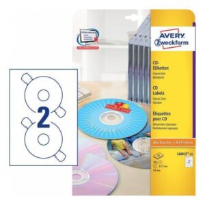 Avery Etichette CD/DVD ETICHETTE CD/DVD LASER  (  L LC I) BIANCHE  DIAM.117 (25FF            )  ( CONF.DA 50 ETICHETTE)   ( ETICHETTE A BUCO LARGO )