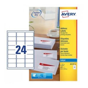 Avery Etichette Indirizzi / Pacchi ETICHETTE PER INDIRIZZI 63 5X33 9 – ETICHETTE X FOGLIO N.24  (25FF.)