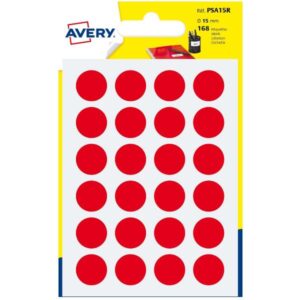 Avery Etichette Indirizzi / Pacchi CF168BOLLINI COL. DIM 15MM ROSSE