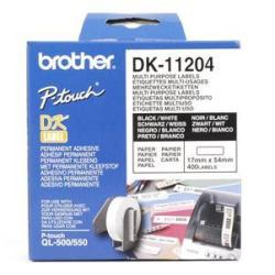 Brother Etichette Altri Formati 400 ETICHETTE IN CARTA NERO SU BIANCO 17 MM X 54 MM